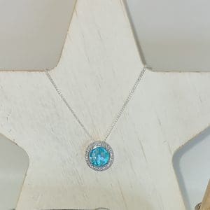 Hӓlo Necklace - Sterling Silver Cubic Zirconia